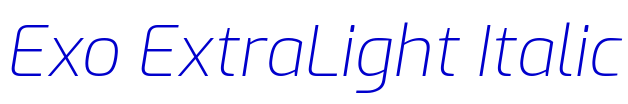 Exo ExtraLight Italic 字体