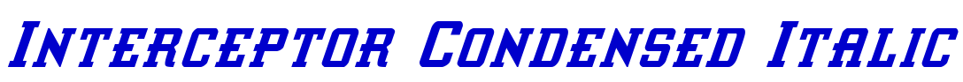 Interceptor Condensed Italic 字体