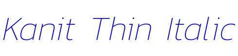 Kanit Thin Italic 字体
