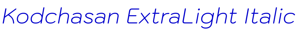 Kodchasan ExtraLight Italic 字体
