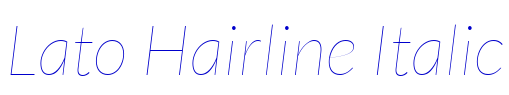 Lato Hairline Italic 字体