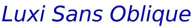 Luxi Sans Oblique 字体