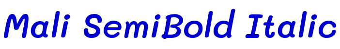Mali SemiBold Italic 字体