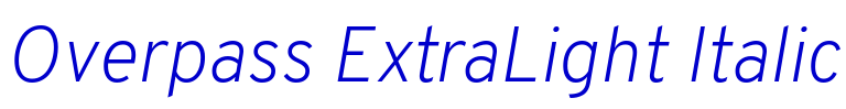 Overpass ExtraLight Italic 字体