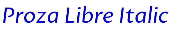 Proza Libre Italic 字体