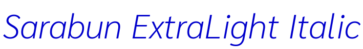 Sarabun ExtraLight Italic 字体
