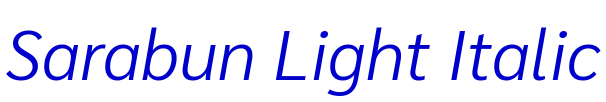 Sarabun Light Italic 字体