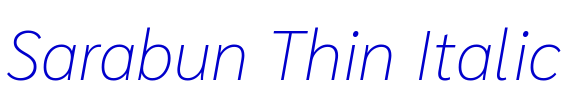 Sarabun Thin Italic 字体