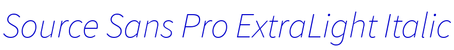 Source Sans Pro ExtraLight Italic 字体