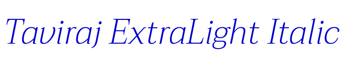 Taviraj ExtraLight Italic 字体