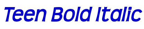Teen Bold Italic 字体