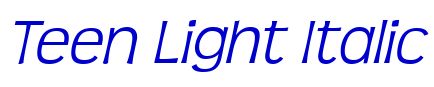 Teen Light Italic 字体