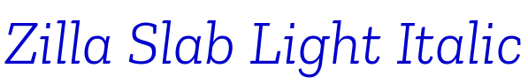Zilla Slab Light Italic 字体